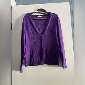New York & Co. Sweater Women’s Purple Bottom-up Cardigan